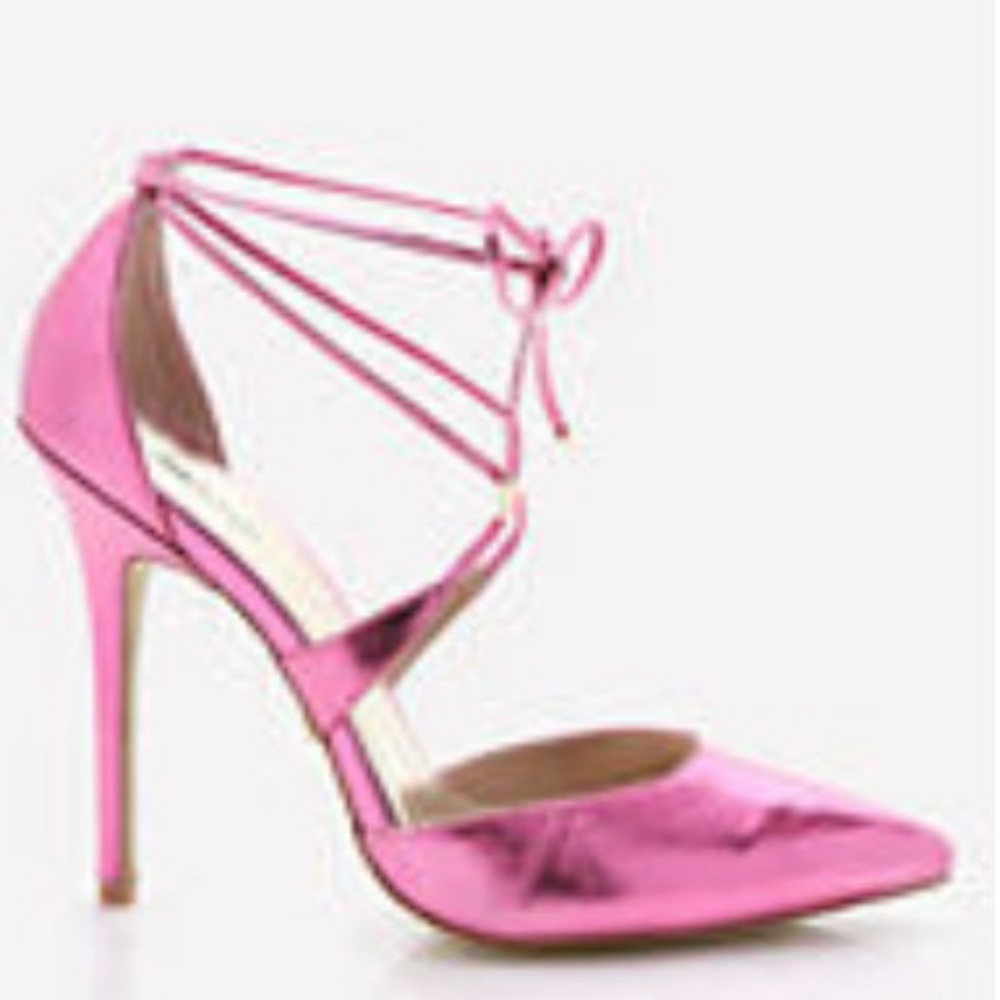 BEBE Lynna Metallic Pointy Pumps